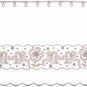 Ткань для штор-кафе коллекция «Flowers» мокка