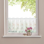 Ткань для штор-кафе коллекция «Butterfly» персик с серым (Рулон высота 30см)