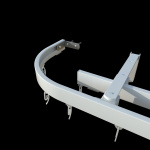 фото стеновой профильный карниз для штор «универсал» с поворотами к стене двухрядный белый в интернет-магазине Олексдеко