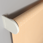 Рулонная штора «Moncada» ø38 фурнитура Белая. Ткань коллекции «Квадро» Бисквит