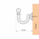 Крючок винтовой 45 мм (Ш)