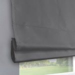 Римская штора белый подъемный механизм индивидуальный размер «Монро» Dim-out Графит