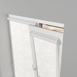 Рулонная штора «UNI 2» фурнитура Белая. Ткань коллекции «Фрассино» Жемчуг