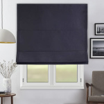 Римская штора черный подъемный механизм коллекция «Каир» Blackout Графит