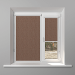 Рулонная штора «UNI 2» фурнитура Белая. Ткань коллекции «Тэсиро» Коричневый