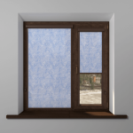 Рулонная штора «UNI 2» фурнитура Коричневая. Ткань коллекции «Шелк» Голубой