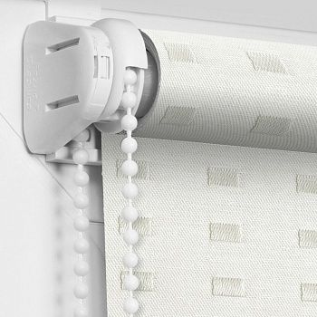 Рулонная штора «Мини» Квадро/Жемчуг 