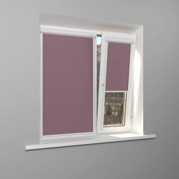 Рулонная штора «UNI 2» фурнитура Белая. Ткань коллекции «Плэин» Лиловый (компл. Bestа)
