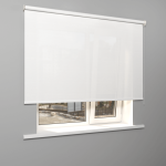 Рулонная штора «Moncada» ø38 фурнитура Белая. Ткань коллекции «Сократэс» Белая