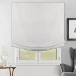 Римская штора Relax с мягкими складками индивидуальный размер «Лен» Молочно-кремовый