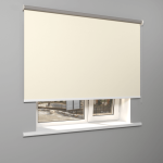 Рулонная штора «Moncada» ø38 фурнитура Белая. Ткань коллекции «Аканта» Silver Blackout Шампань