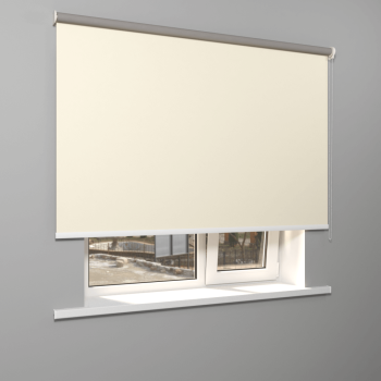 Рулонная штора «Moncada» ø38 фурнитура Белая. Ткань коллекции «Аканта» Silver BO Шампань (компл. Россия)