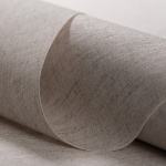 Рулонная штора «MGS» фурнитура Коричневая. Ткань коллекции «Лен» Темно-бежевый