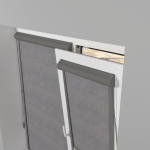 Рулонная штора «UNI 2» фурнитура Темно-серая. Ткань коллекции «Тэсиро» Светло-серый