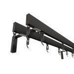 фото стеновой профильный карниз для штор «универсал» двухрядный черный в интернет-магазине Олексдеко