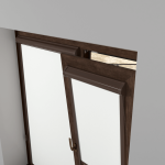 Рулонная штора «UNI 2» фурнитура Коричневая. Ткань коллекции «Топ» Белый