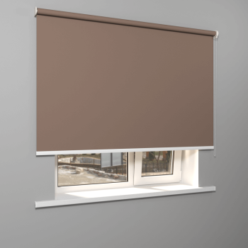 Рулонная штора «Moncada» ø38 фурнитура Белая. Ткань коллекции «Аламеда» Сolor BO Какао (компл. Россия)