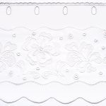 Ткань для штор-кафе коллекция «Flowers» молоко (Рулон высота 30см)