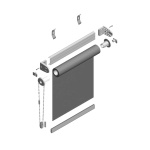 Рулонная штора «MGS» фурнитура Белая. Ткань коллекции «Аканта» Silver Blackout Белая