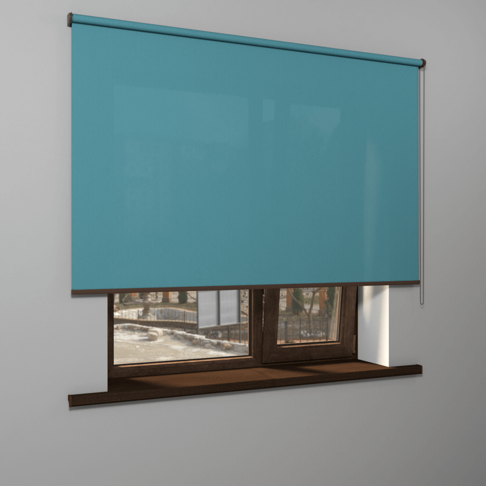 Рулонная штора «MGS» фурнитура Коричневая. Ткань коллекции «Плэин» Тиффани