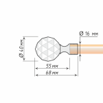 фото наконечник «морано блэк» ø16 мм хром матовый в интернет-магазине Олексдеко