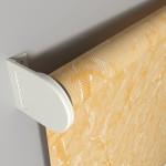 Рулонная штора «Moncada» ø38 фурнитура Белая. Ткань коллекции «Шелк» Песок