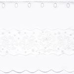 Ткань для штор-кафе коллекция «Flowers» молоко (На отрез высота 45см)