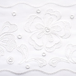 Штора-кафе «Flowers» молоко высота 45см (Ширина 78см)