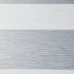 Рулонная штора «MGS День-Ночь Дуэт» фурнитура Белая. Ткань коллекции «Палермо» Серебро