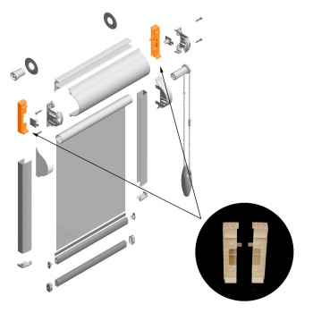 Плитка подкладочная высокая для С-образной направляющей UNI 2 Besta Светлый дуб