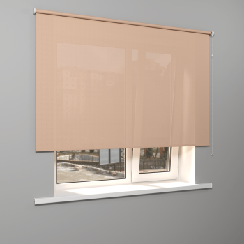 Рулонная штора «Стандарт» фурнитура Белая. Ткань коллекции «Скрин Витара» Бежевый (компл. Россия)