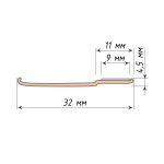 Направляющая плоская алюминиевая UNI 1 L = 4 м Зотолой дуб