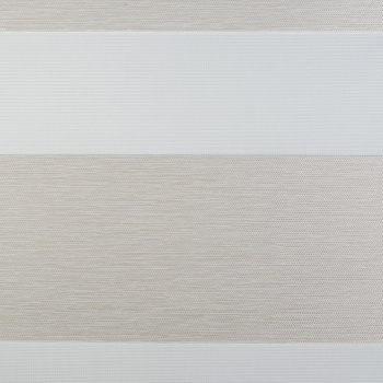 Рулонная штора «MGS День-Ночь» фурнитура Коричневая. Ткань коллекции «Саванна» Жемчуг