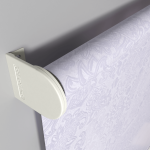 Рулонная штора «Moncada» ø38 фурнитура Белая. Ткань коллекции «Арабеска» Белая