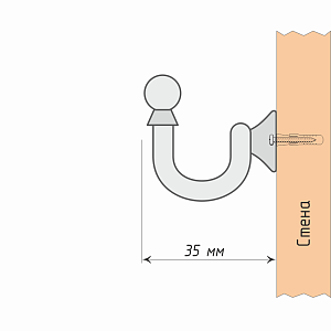 изображение крючок винтовой 35 мм на olexdeco.ru