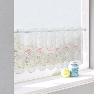 Штора-кафе «Butterfly» сиренево-розовый высота 30см