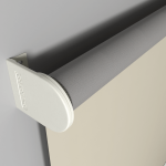 Рулонная штора «Moncada» ø38 фурнитура Белая. Ткань коллекции «Плэин» Silver  Blackout Айвори