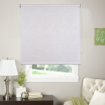 Рулонная штора «Стандарт» фурнитура Белая. Ткань коллекции «Арабеска» Белый