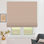 Римская штора белый подъемный механизм «Валенсия» Blackout Серо-бежевый