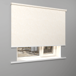 Рулонная штора «Moncada» ø38 фурнитура Белая. Ткань коллекции «Шелк» Жемчуг