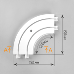 Поворот внутренний для шины потолочной двухрядной «OLEXDECO» (Пластик)