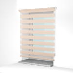 Рулонная штора «MGS День-Ночь» фурнитура Белая. Ткань коллекции «Соло» Лен