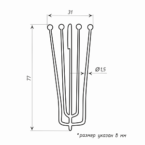 изображение крючок для штор 4 рожка 77 мм на olexdeco.ru