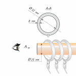 Кольцо 25 круглое «Премиум» с крючком упак. 10 шт (НС)