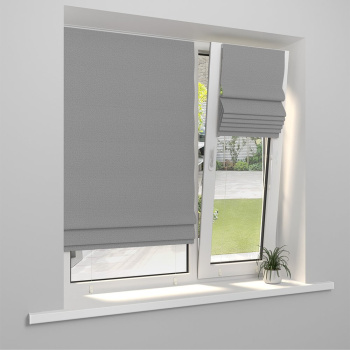 Римская штора «Тулон» инд.размер «Монро» Dim-out Серый (мех. Белый)