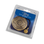 Клипса магнитная «Узор» ø7 см усиленная на кожаном шнуре 30 см (А)