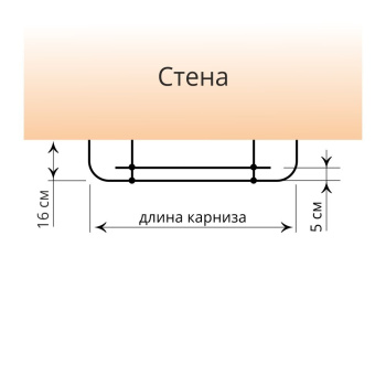изображение стеновой профильный карниз для штор «универсал» с поворотами к стене двухрядный черный на olexdeco.ru