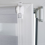 Рулонная штора «Мини День-Ночь» фурнитура Белая. Ткань коллекции «Саванна» Муссон (компл. Besta)