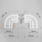 Комплект поворотов для шины потолочной трехрядной «OLEXDECO» (Пластик)