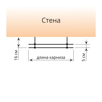 изображение стеновой профильный карниз для штор «универсал» двухрядный черный на olexdeco.ru
